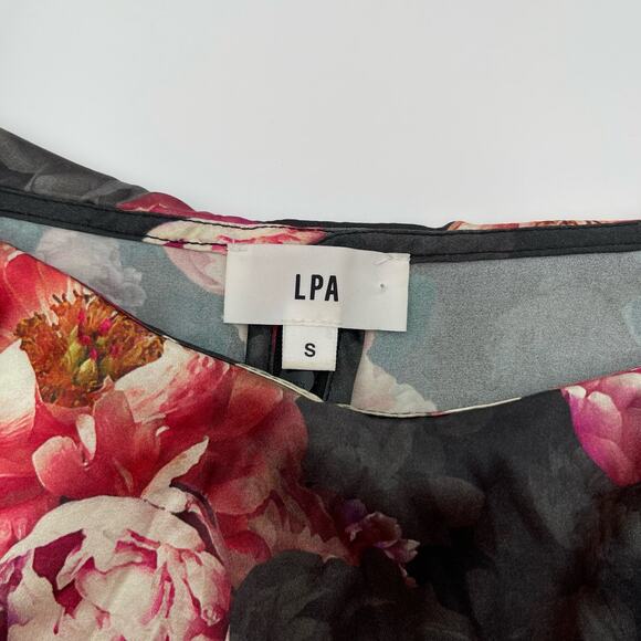 LPA | Dark Floral Romantic Silk Maxi Slip Dress S - Picture 7 of 16